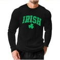 thumbnail image 3 of VBTAPA Men's St. Patrick's Day Waffle Shirts Long Sleeve Crewneck Pullover Big and Tall T-Shirt Loose Workout Casual Graphic Tees Black M, 3 of 6