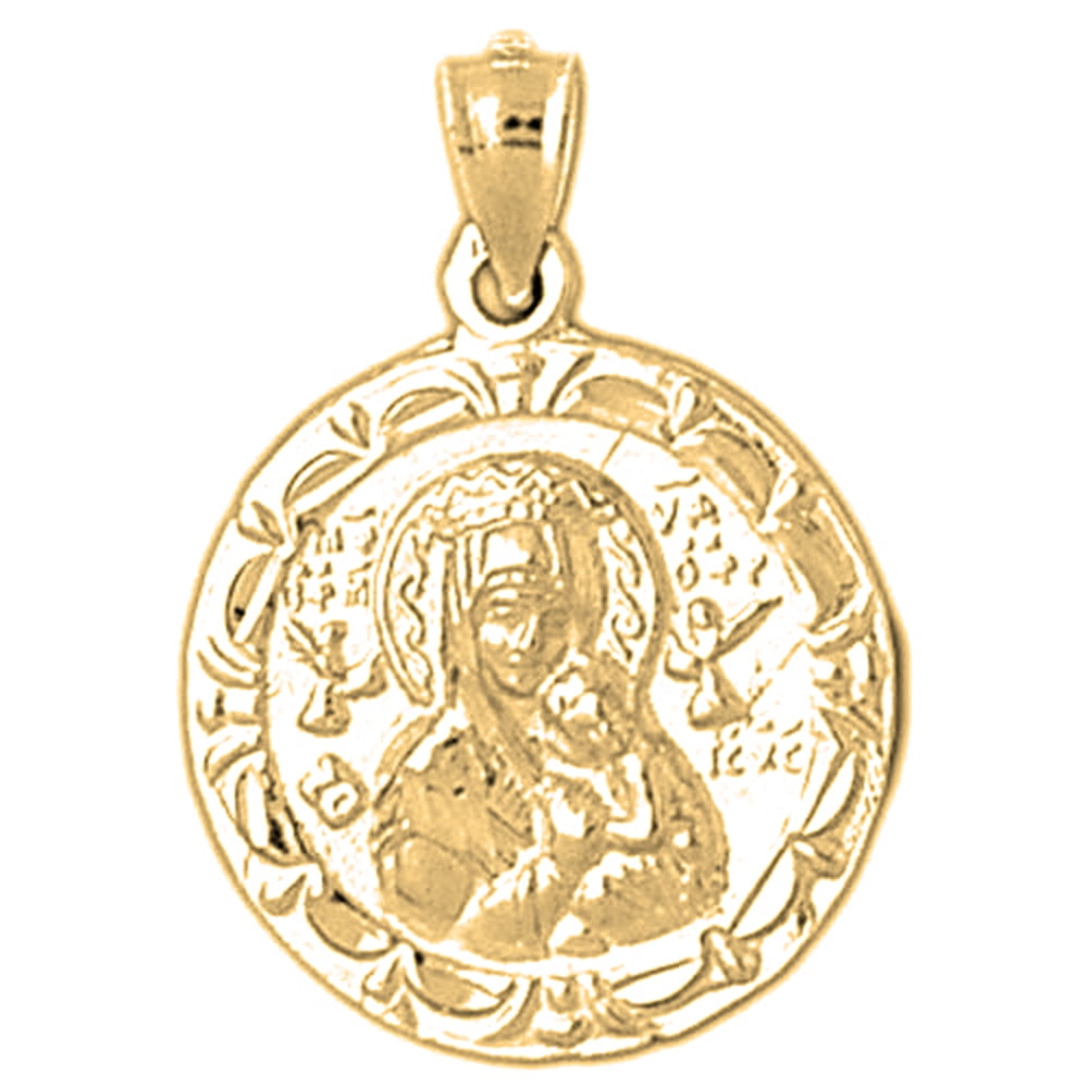 Jewels Obsession Our Lady Guadalupe Charm Pendant 14K Yellow Gold Our Lady Guadalupe Pendant 19 mm