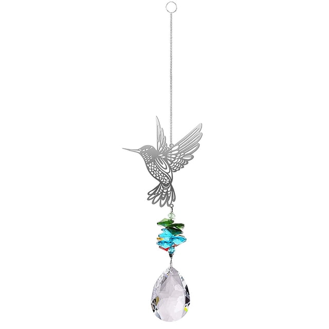 Atrapasueños colgante de colibrí, prismas de cristal, adorno para jardín, decoración del hogar, regalo
