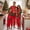 Red Green, variant on Family Matching Christmas Pajama Set Letter Print Long Sleeve Tops Pants Sleepwear