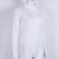 thumbnail image 4 of Mialoley Women Bodysuit Long Sleeve Solid Color Mock Neck  Bodycon Jumpsuit, 4 of 6