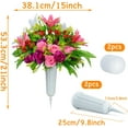 thumbnail image 2 of WindamazingStory Artificial Rose Lily Bouquet Set of 3 for Cemetery Decoration, 2 of 5