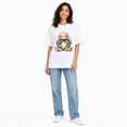 thumbnail image 2 of Women Oversized Drop‑Shoulder Cotton Tee, Cute Lop‑Eared Bunny Sailor Striped Outfit Holding Yellow Star Whimsical Casual T‑Shirt, 2 of 9