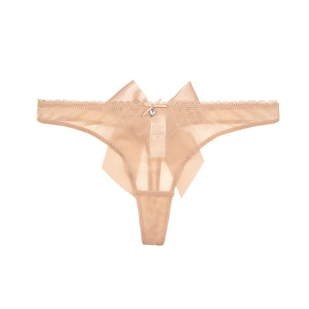 

Varsbaby Women s Thongs T Back Underwear Sexy Lace G-String with Exquisite Bow