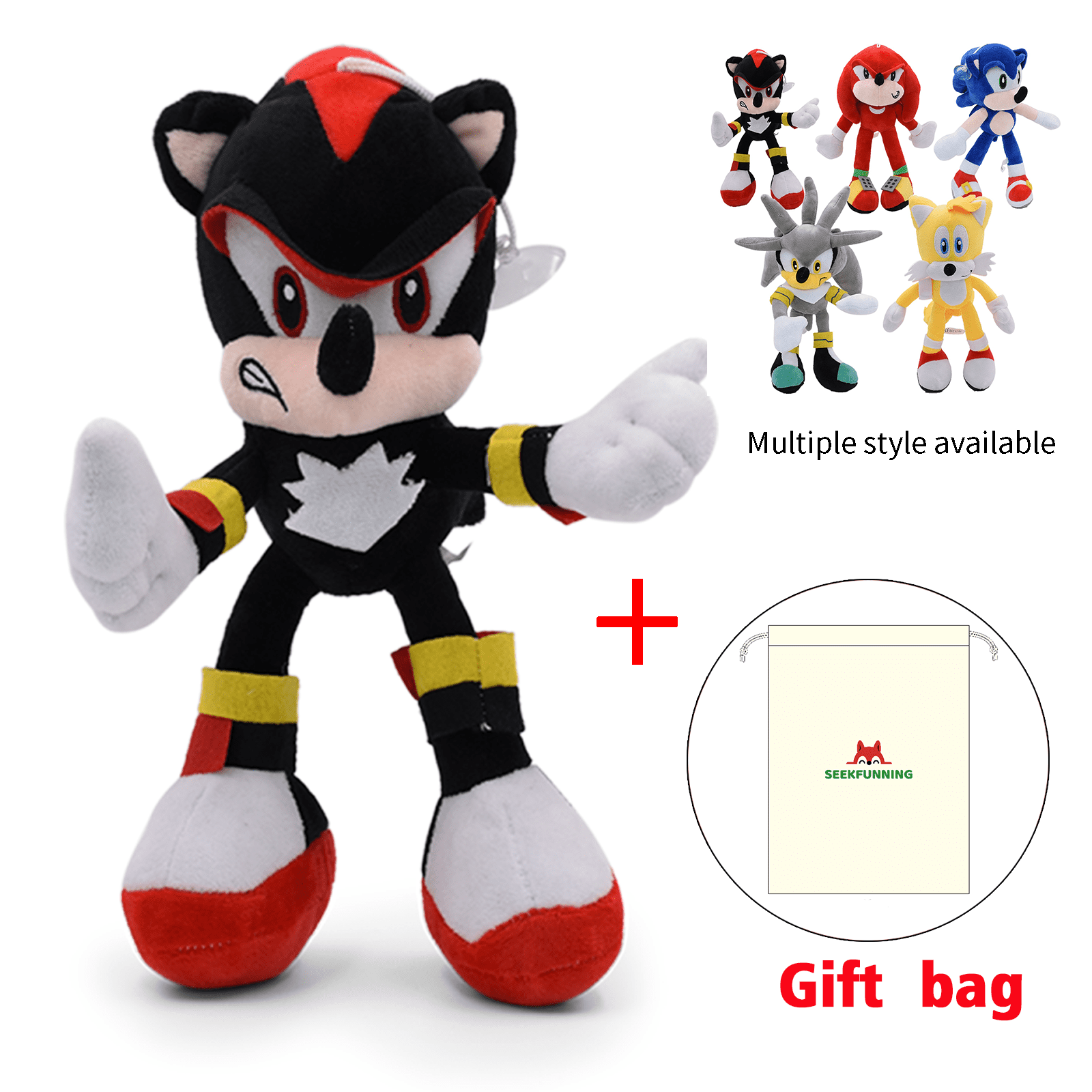 Sonic Shadow the Hedgehog Plush Soft Toy Stuffed Animal Teddy Doll 11" 
