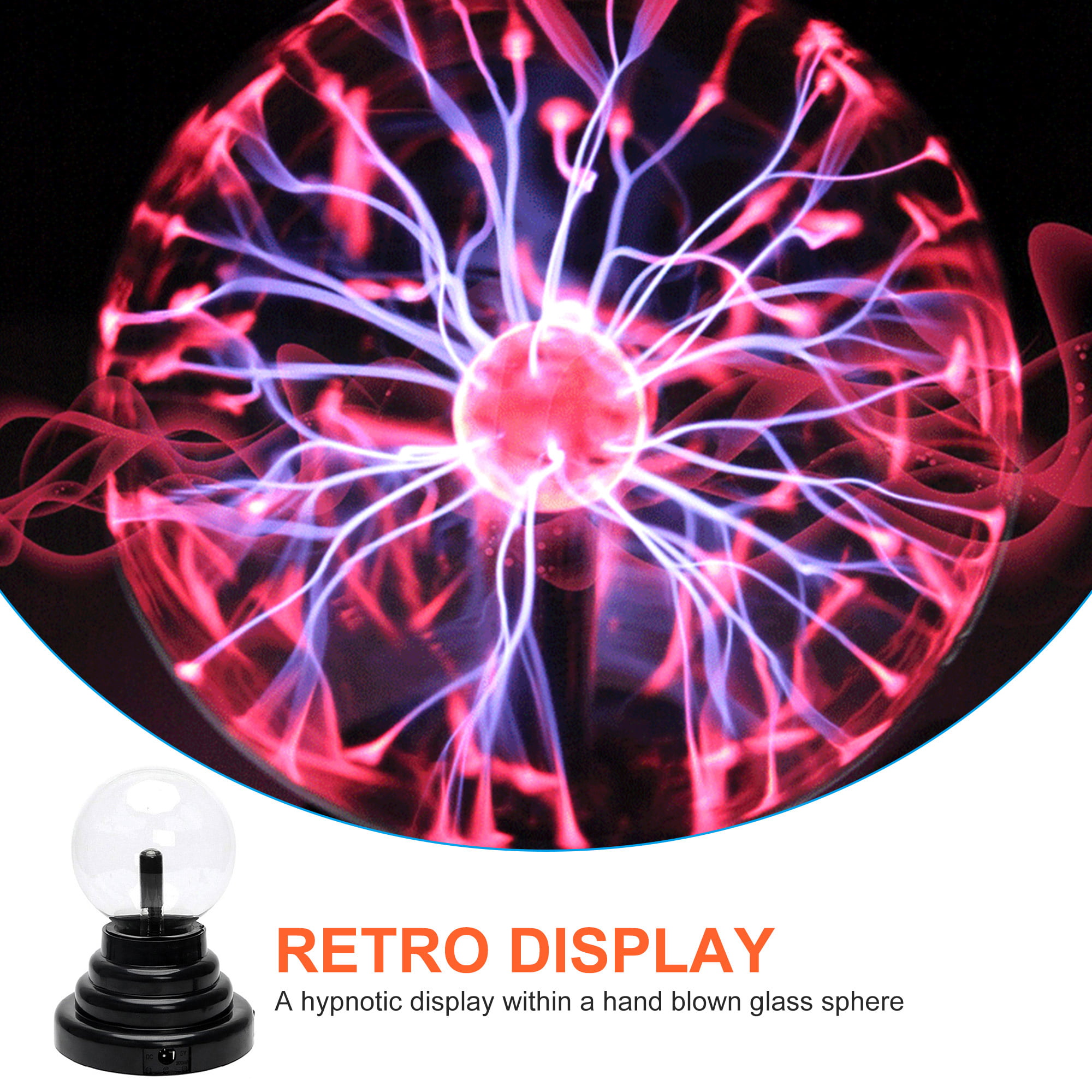 Plasma Ball Lamp, Touch & Sound Sensitive Plasma Globe, Nebula Sphere Plasma  Lamp for Parties, Home, Decorations, an Amazing Gift for Halloween and  Birthday (3Inch) 