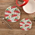 thumbnail image 2 of SKYSONIC Festive Christmas Tree Pot Holders Trivets, 2 Pcs Heat Resistant Trivets,Truck Gingerbread Cotton Thread Weave Mats for Hot Pads Pans Pot Bowl Teapot for Kitchen Decor, 2 of 7