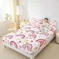 thumbnail image 4 of Homewish Cute Cartoon Rainbow Twin Sheet Sets,Colorful Tulip Flower Twin Fitted Sheet,Multicolor Graffiti Loves Print Flat Sheet For Girls Kids,Microfiber Bedroom Decor,3 Pieces, 4 of 7
