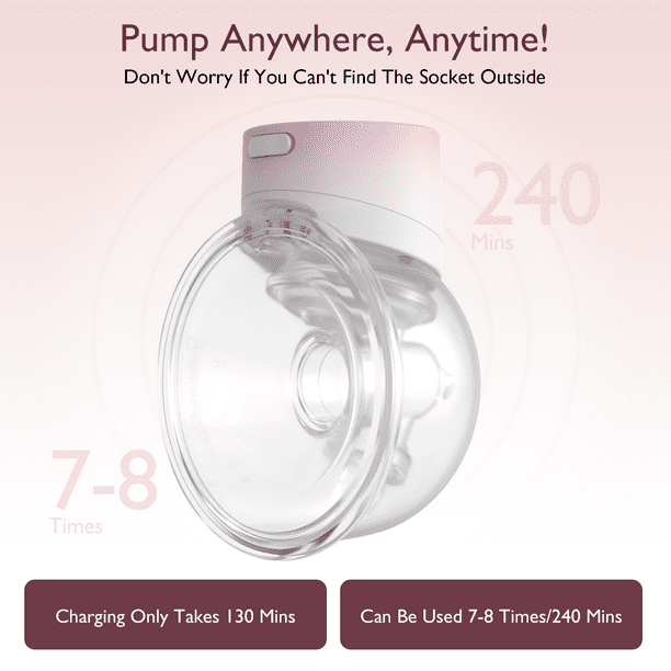 Momcozy S12 Pro Electric Wearable Breast Pump, Pink, 24mm Flange