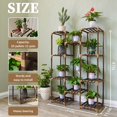 thumbnail image 3 of Soporte alto para estantes para interiores y exteriores, para múltiples plantas, 10 niveles, 11 macetas de madera, soporte para plantas, para habitación, esquina, balcón, jardín, patio, café, 3 of 6