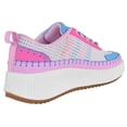 thumbnail image 3 of La Sheelah Women Knitted Low Top Patchwork Fashion Sneaker Casual Lace-Up Comfort Walking Shoes Lightweight Platform Sole Trendy Woven Design TIMELESS-12 Multi Pink Fuchsia 5, 3 of 5