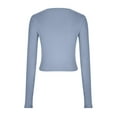 thumbnail image 6 of Women's Sexy Long Sleeve Crop Top Crew Neck Basic Fitted Tight Cropped T Shirts,Women's Casual Basic Crop Tops Slim Fit Long Sleeve Crew Neck Color Fall Pullover Shirts Tight Tee, 6 of 6