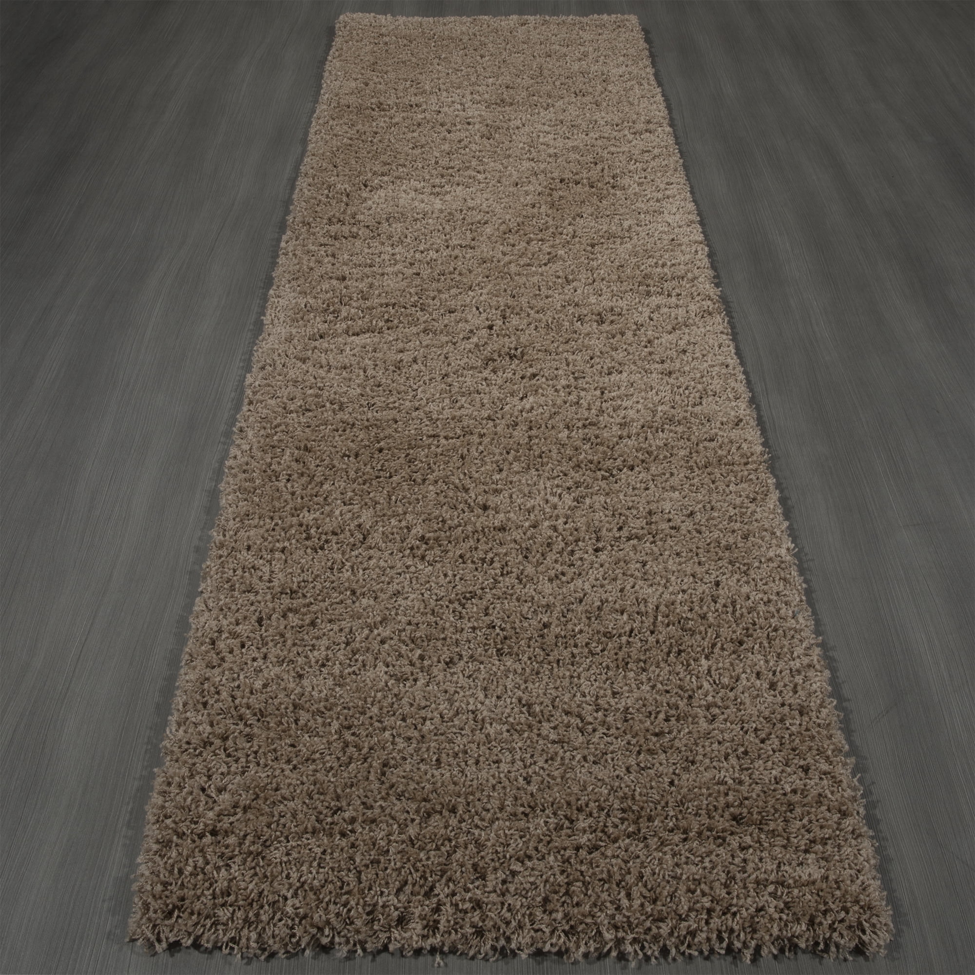 Sweet Home Stores Cozy Solid 2x5 Indoor Shag Runner Rug, 2' x 5', Beige
