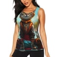 thumbnail image 1 of Vsdgher Débardeur Méditant Imprimé Chat pour Femmes, Séchage Rapide, Sport, Course, TG, 1 of 7