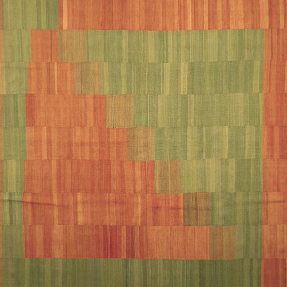 Ahgly Company Indoor Square Abstract Brown Contemporary Area Rugs, 7' Square