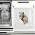 thumbnail image 3 of GZHJMY Butterfly Horse Hand Towels White Bath Towels Soft Absorbent 100% Combed Ring Spun Cotton Bathroom Towel Kitchen Dishwashing Towel Hotel Spa Towels 16 x 30 inches, 3 of 7