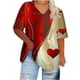 thumbnail image 4 of Xuyuer Women's Plus Size Leisure V-Neck Short Sleeve Printed Base Layer Shirt, Comfortable Casual Top for Everyday Wear, Relaxed Fit and Versatile Layering, 4 of 5