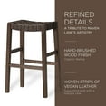 thumbnail image 3 of Maven Lane Emerson Bar Stool, Weathered Brown, Marksman Saddle Vegan Leather, Set of 2, 3 of 6