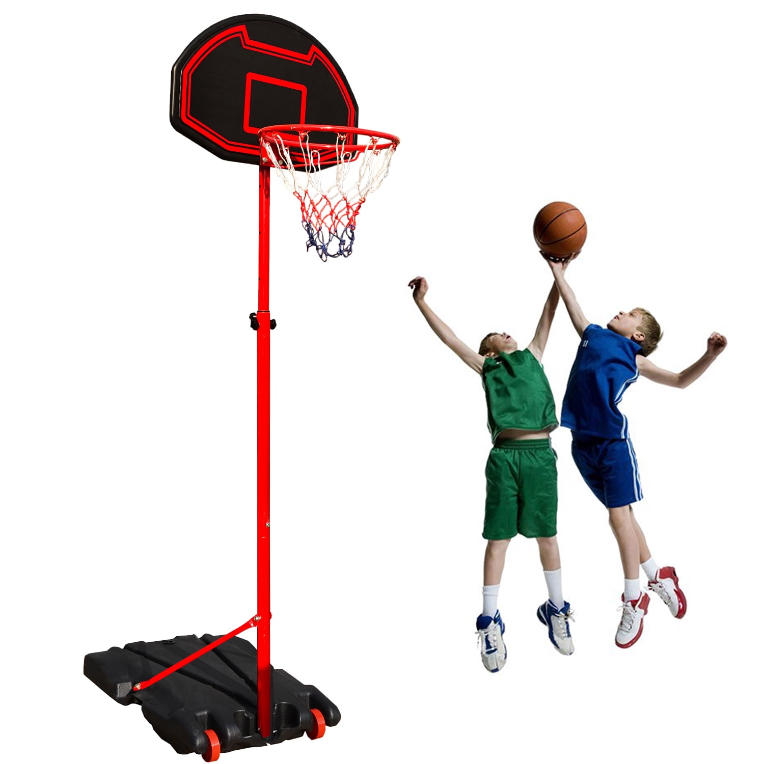 SUGIFT Basketball Hoop & Goal 5.2 Ft. – 7 Ft. Height Adjustable ...