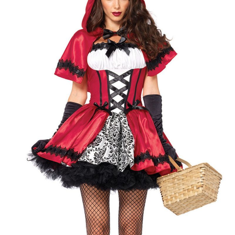 Storybook Red Costume Lace Up Dress Velvet Cape Little Red Riding Hood 99058 