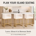 thumbnail image 6 of FANCROU 26" H Counter Height Bar Stools Set of 4, Fabric Barrel Stools with Back and Arms, Beige-Golden Leg, 6 of 11