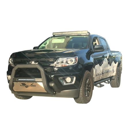 VGUBG-1888-1197BK 3 inch Black Optimus Series Bull Bar with stainless Skid Plate with LED