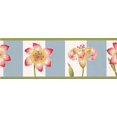 thumbnail image 2 of Fond d'Écran Rouge Blanc Jaune Fleurs Larges Bord Rétro Design, Rouleau 15' x 8.5'', 2 of 3