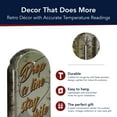 thumbnail image 5 of American Art Decor Drop a Line Vintage Thermometer Wall Sign with Embossed Edge - Rustic Indoor/Outdoor Lodge, Cabin, Man Cave, or Garage Decor - Functional Fahrenheit & Celsius Temperature Gauge, 5 of 8