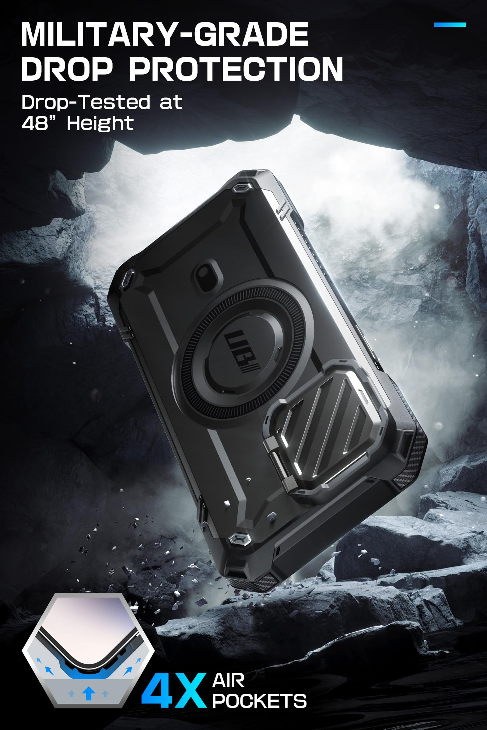 SUPCASE UB Mag XT for iPhone 14 Pro Max/iPhone 13 Pro Max Case with Camera Cover, [Compatible with MagSafe] Full Body Rugged Case with Built-in Kickstand & Belt-Clip (Black)