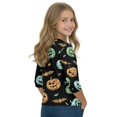 thumbnail image 5 of Cute Halloween Shirt Girls Ghost Pumpkin Bow Print 3/4 Sleeve T Shirt Halloween Graphic Tee Spooky Season Fall Outfit Kids,2-3 Years,Green, 5 of 7