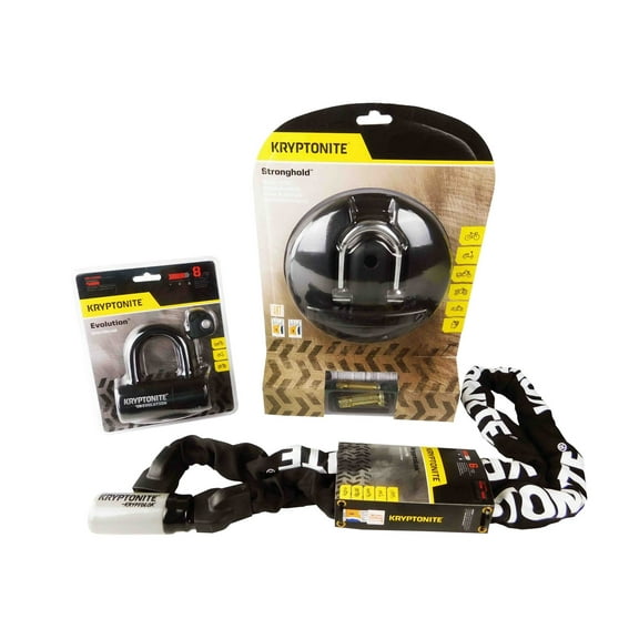 Kryptonite Stronghold Above-ground with E4 Disc Lock and 915 Integrated Chain