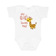 Inktastic My Gigi Loves Me- Cute Giraffe Boys or Girls Baby Bodysuit
