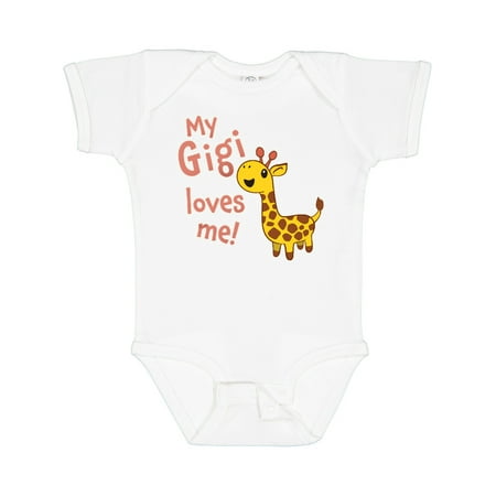 Inktastic My Gigi Loves Me- Cute Giraffe Boys or Girls Baby Bodysuit