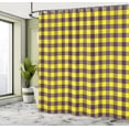 thumbnail image 4 of Ambesonne Plaid Shower Curtain, Lumberjack Buffalo Checks Art, 69"Wx75"L, Purple and Yellow, 4 of 4