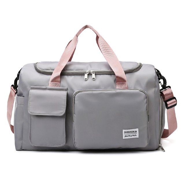 LHSHID Large Foldable Travel Duffel Bag, Sports Tote Gym Bag with Wet Pocket, Carry on Hospital Bags, Shoulder Weekender Overnight Bag for Women and Men