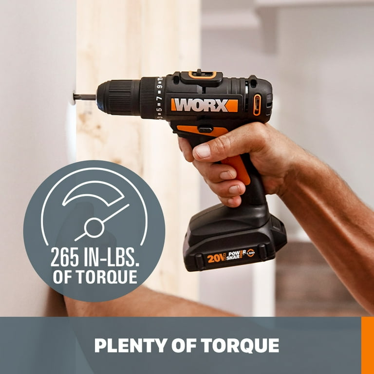Worx WX101L.3 20V LI Drill Driver with 55pc Accessory Kit in Tool