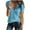 Blue, variant on Women's T Shirts Orange Solid Color V-neck Comfortable Loose T-shirt Short Sleeve Blouse Casual Tops