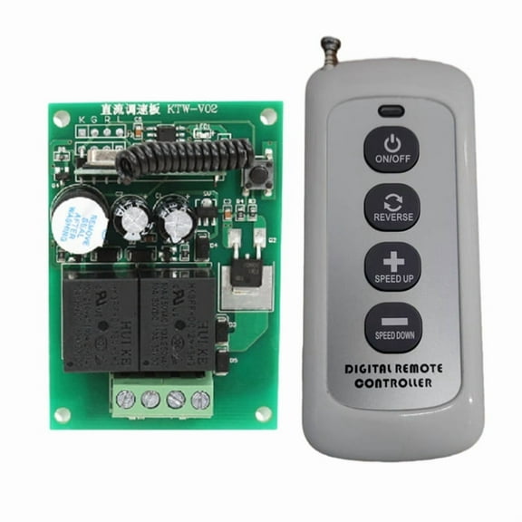 DC12V Motor Controller Kit Speed Wireless Remote Control Electric Dining Table Rotary Speed Regulator Motor Controller,1 x Motor Controller Board 1 x Remote Control,As Shown