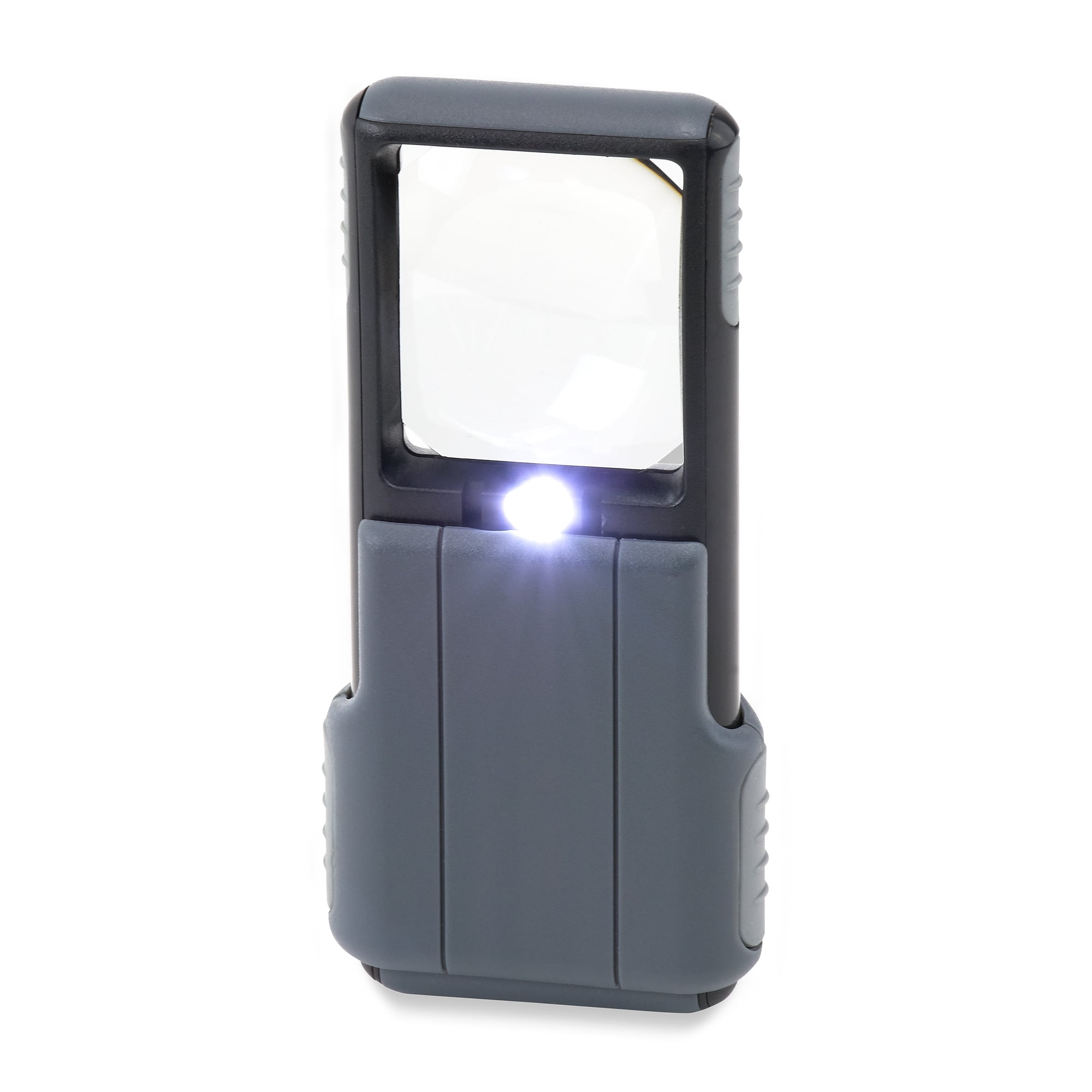 Equate Magnifier Portable 5x Power LED Lighted Aspheric Acrylic Lens Magnifying Glass, Black & Gray