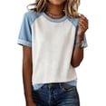 thumbnail image 2 of Blczomt Short Sleeve Womens Summer Tops 2026 White Blouse Casual Shirts for Women,L, 2 of 5