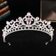thumbnail image 1 of Nvzi Tiara de boda para novia, diadema de princesa, corona nupcial, joyería para el cabello con diamantes de imitación de cristal, decoración para cumpleaños, fiesta de disfraces (rosa), 1 of 4