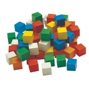 Learning Advantage Wooden Cubes, 1 Inch, Assorted Colors, Set of 102