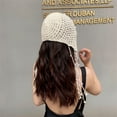 thumbnail image 6 of KelaJuan Women's Knitted Hat Cute Elegant Hollow Out Crochet Skull Cap with Pearl Tassel Vintage Beanies Accessories, 6 of 6
