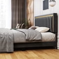 thumbnail image 2 of Soonbuy Full/Queen/King Platform Bed Frame, Adjustable Height Headboard Velvet, Dark Gray, 2 of 6