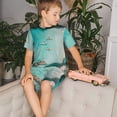 thumbnail image 4 of Fotbe Turquoise Beach Kayaking Pijama Estampada de 2 Piezas para Niños – Ropa de Dormir de Manga Corta Cómoda para Niños y Niñas, Camiseta y Shorts de Algodón-X-Large, 4 of 6