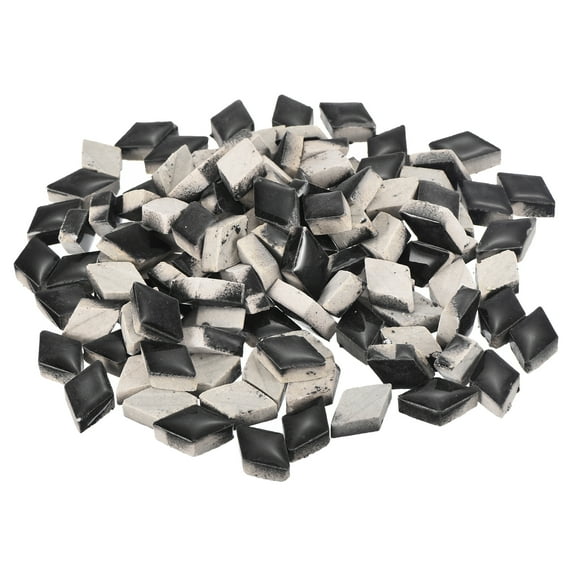 200g Ceramic Mosaic Tiles for Crafts Bulk, Rhombic Black Ceramic Tiles for Mosaic Kits