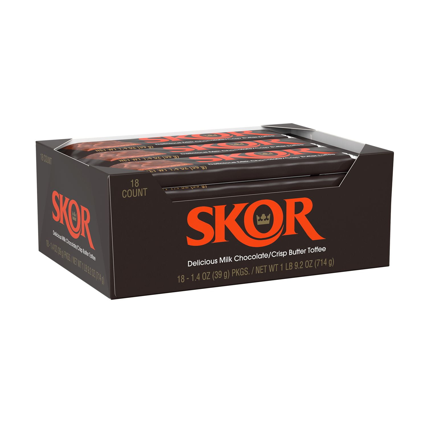 Skor, Toffee Candy Bar Box, 1.4 Oz., 18 Ct.