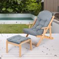 thumbnail image 4 of Gymax Fauteuil Pliant Inclinable Réglable Fauteuil Rembourré Terrasse avec Pouf, 4 of 10