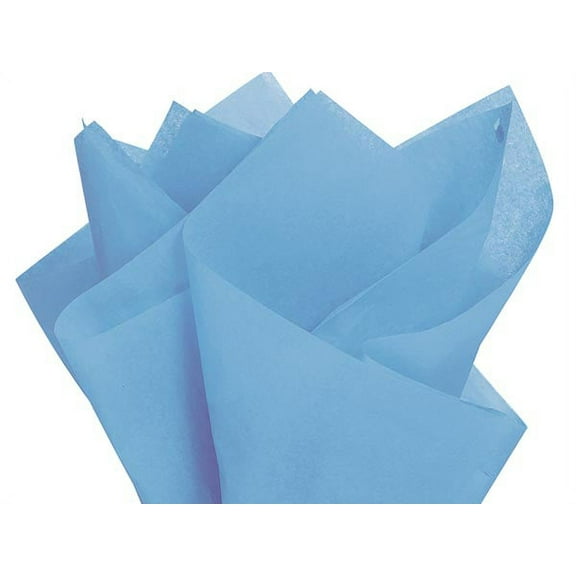 Pack of 480, Solid Cerulean Tissue Paper 20 x 30" Sheet Flat Ream Made From 100% Post Industrial Recycled Fibers, Made in USA