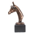 thumbnail image 6 of Wild Safari Giraffe Head Bust Electroplated Bronze Finish Statue With Base, 6 of 7